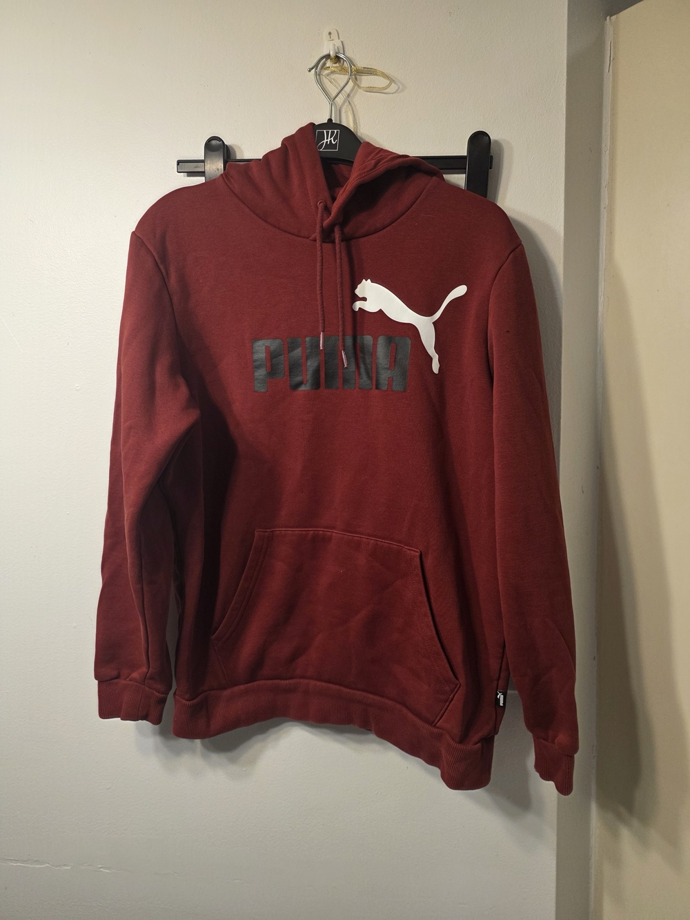 Puma Red Hooded Logo Pullover Sweatshirt